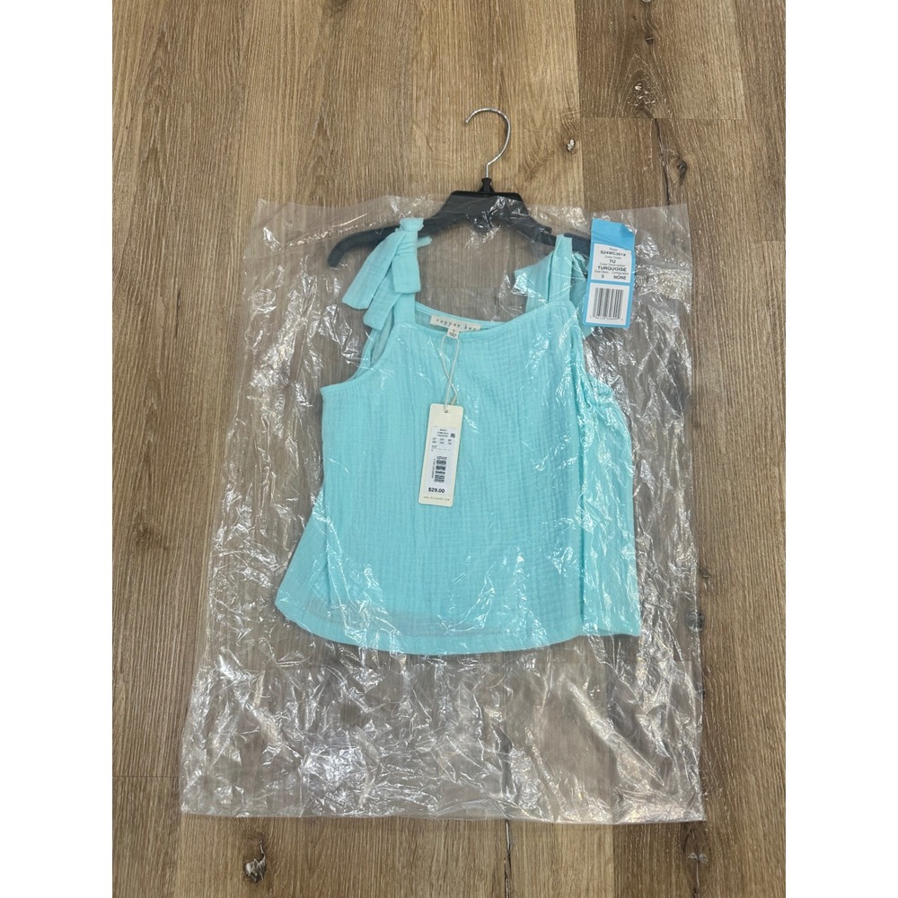 Copper Key Turquoise Gauze Tie Shoulder Tank‎ Top Girls Size 5 New With Tags